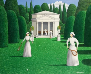 Dames édouardiennes jouant au tennis, 1978
